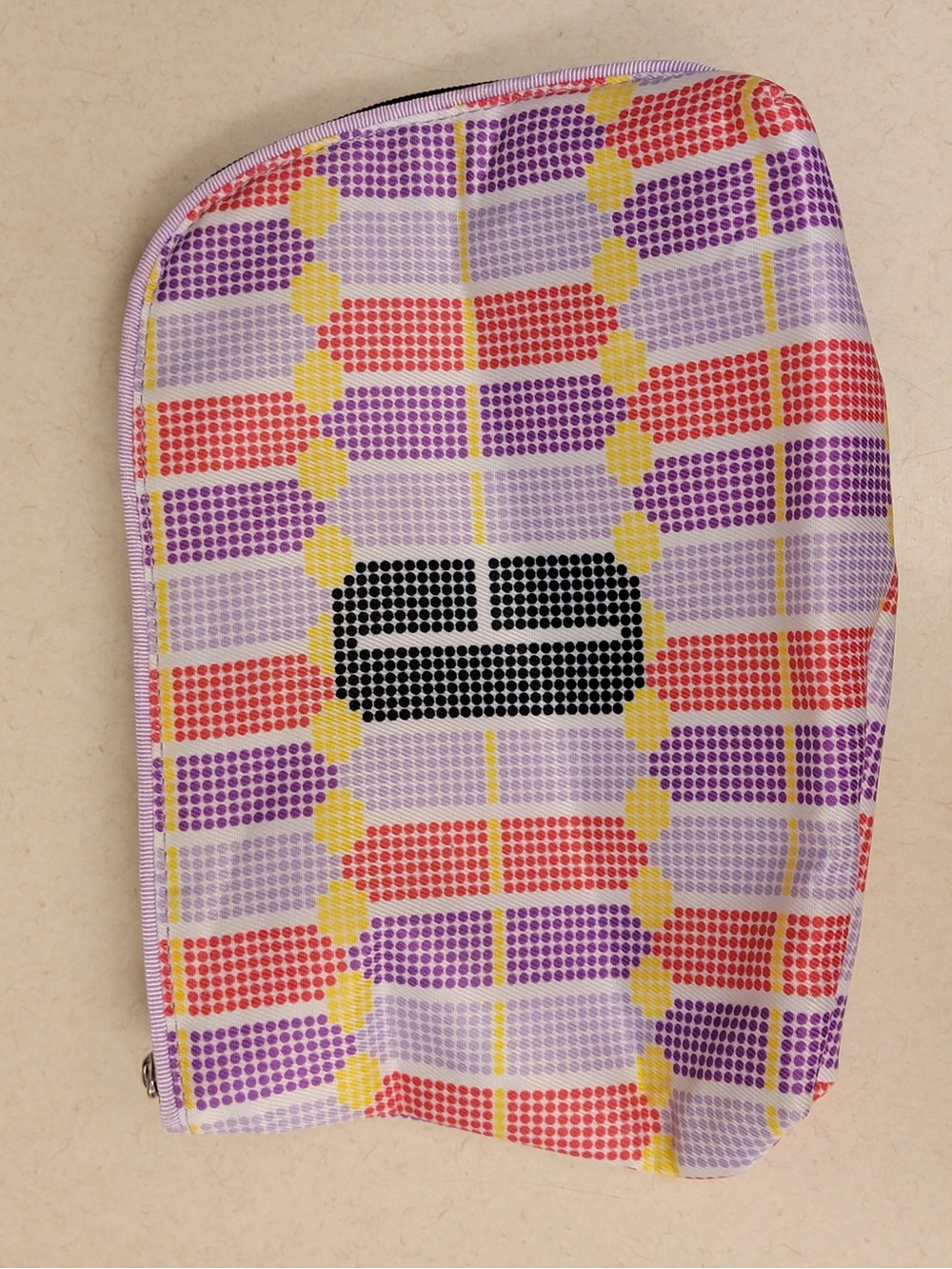 Clinique Multi-Color Dot Pattern Makeup Pouch - Purple, Red, Yellow, Black